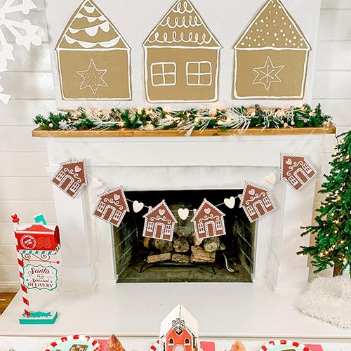 Felt Gingerbread House Garland - Christmas Party Decorations