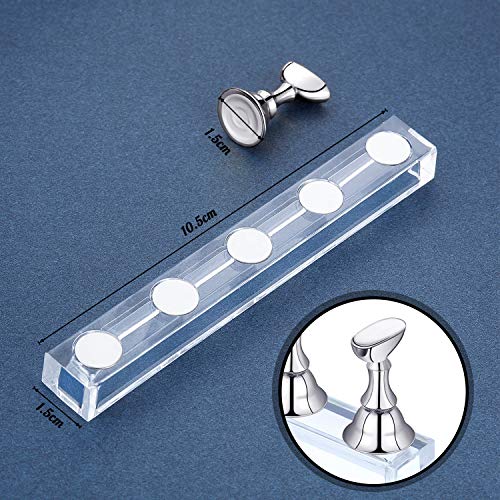 Blulu Magnetic Nail Stand Holder Set 2 Pack Acrylic Practice Display