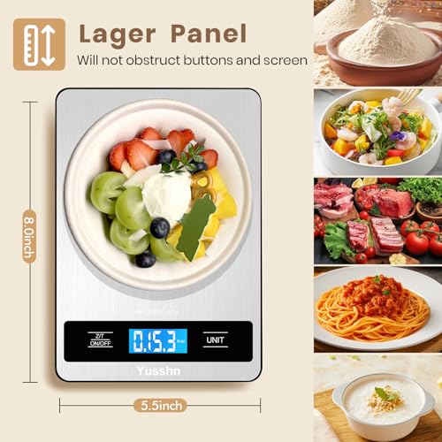 Precision Digital Food Scale - 11lb Stainless Steel Kitchen Scale with LCD Display & Tare Function