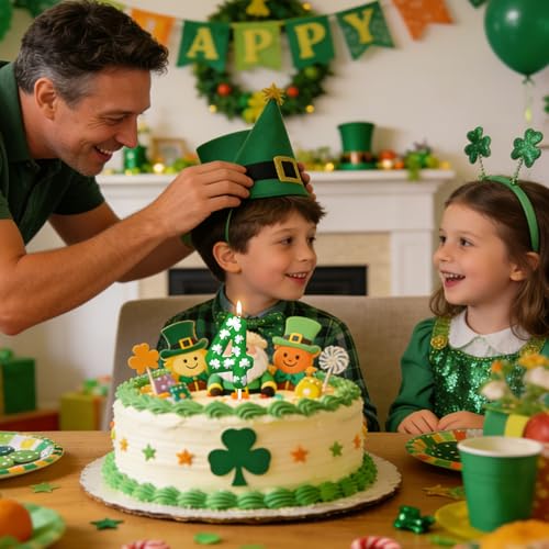 St. Patrick's Day Number 8 Candle - Lucky Shamrock Cake Topper