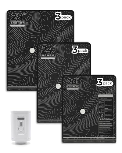BAGSMART 9-Piece Travel Vacuum Storage Bag Set with Wireless Pump - Space Saving Compression Bags for Clothes & Bedding, Graphite Ridge