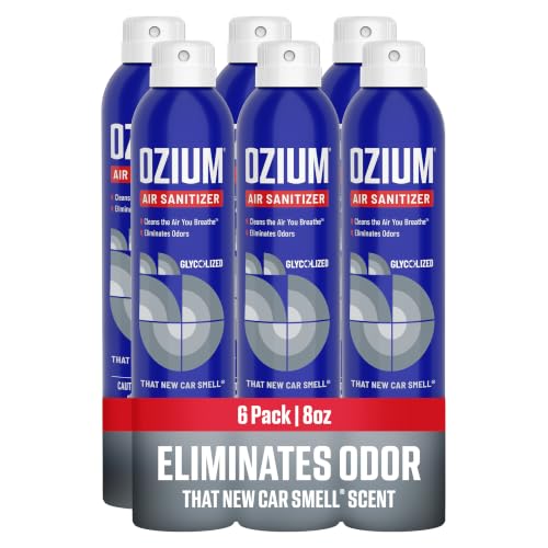 Ozium Air Sanitizer & Odor Eliminator Spray, New Car Scent, 8 Oz, 6 Pack