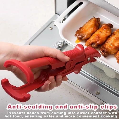 2-in-1 Silicone Anti-Scald Hot Plate Gripper Tongs - Safe & Easy Use