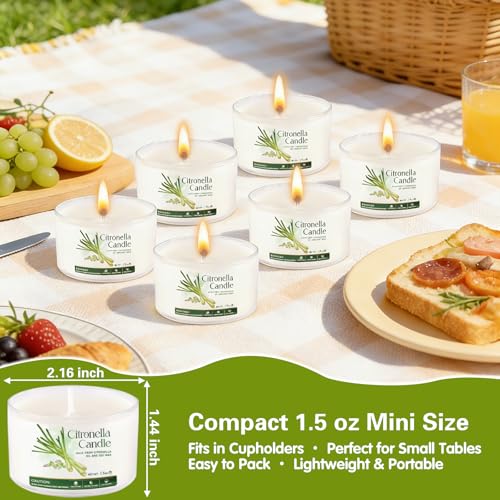 Collabell 16-Pack Citronella Soy Candles - Natural Outdoor Patio Candles