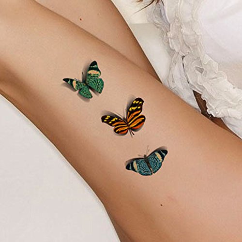 TAFLY 3D Butterfly Waterproof Temporary Tattoos Body Art Stickers