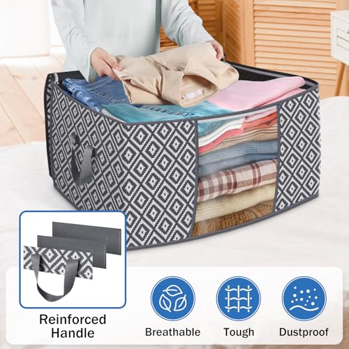 StorageTastic 100L Foldable Clothing Storage Bags - 3 Pack, Gray