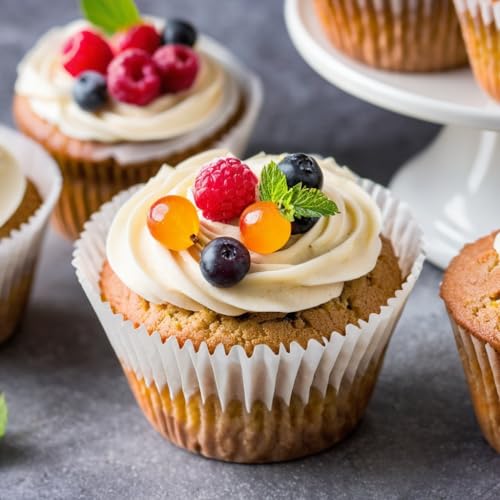 200pcs White Cupcake Liners - Grease-Proof & Nonstick