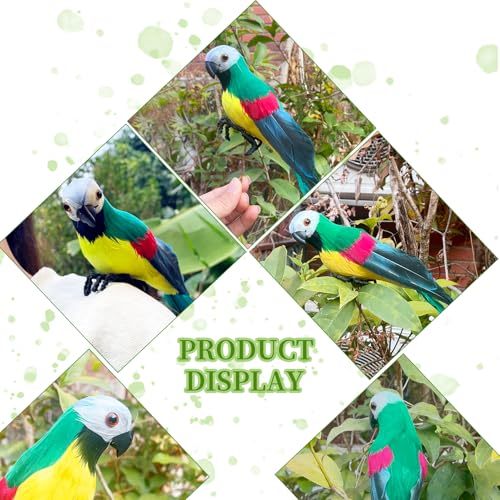 Lifelike Green Foam Feather Parrot - 25cm Shoulder Decor