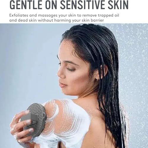 Arswin Silicone Body Scrubber & Exfoliating Shower Brush for Sensitive Skin, Pink