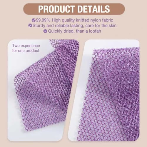 Extra-Long African Net Sponge 3-Pack - Exfoliating Body Scrubber for Back