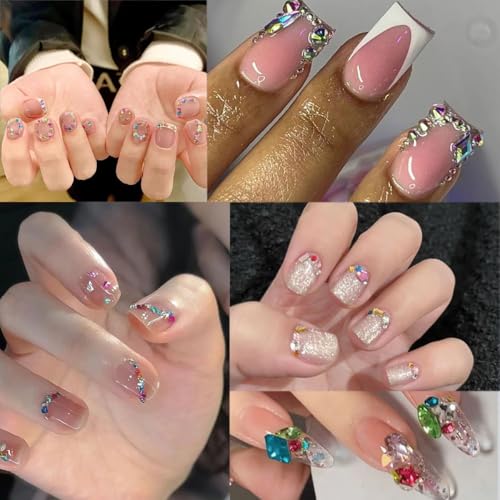 3000Pcs 3D Colour Nail Charms Multi Shape French Rhinestones & Gems