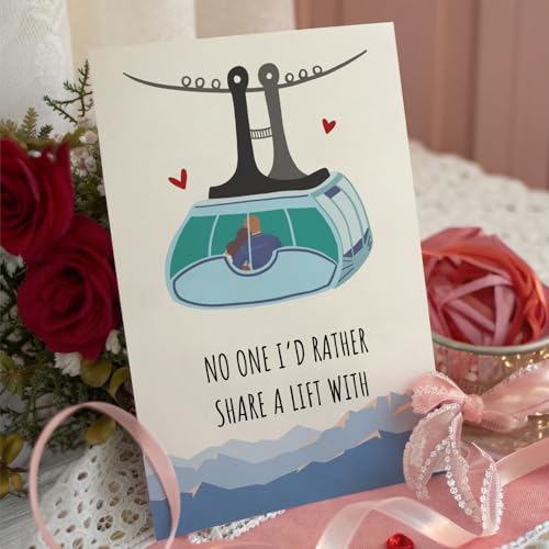 Funny Ski Valentine's Day Card - Romantic Anniversary Card