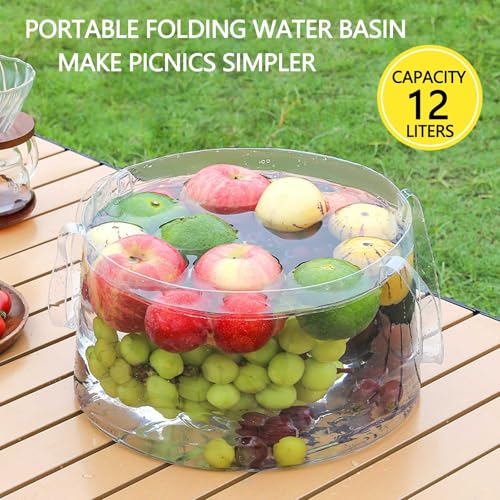 2PCS Collapsible Bucket 3 Gallon Container Folding Water Basin Portable Wash Basin