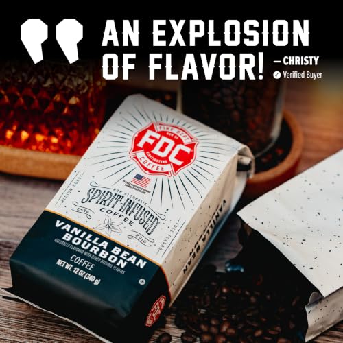 Fire Department Coffee Vanilla Bean Bourbon Infused Ground Coffee - 12 oz