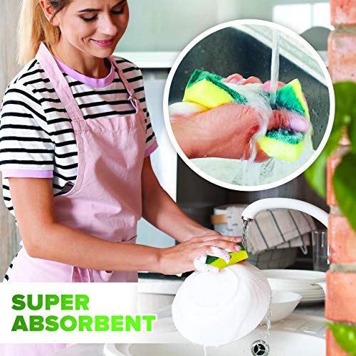 SCRUBIT Heavy Duty Scrub Sponges - 6 Pack with Non-Smell Pads