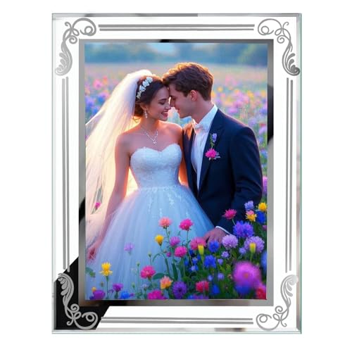 5x7 Silver Glass Photo Frame - Vertical & Horizontal Display