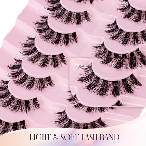 Ukrizi Natural Wispy False Eyelashes Thin Band Flared Lash UT12