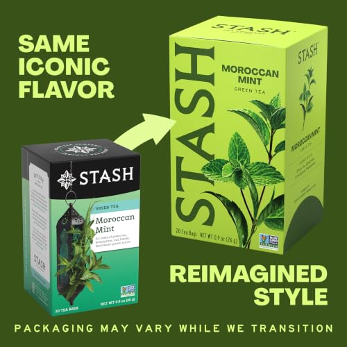 Stash Tea Moroccan Mint Green Tea - 20 Foil-Wrapped Bags