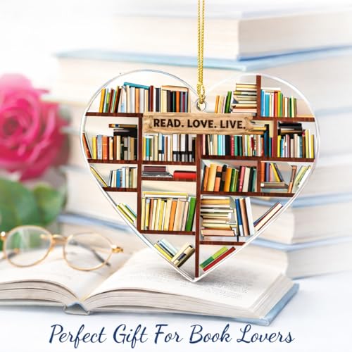 Heart Shaped Book Ornament - Christmas Decoration for Book Lovers