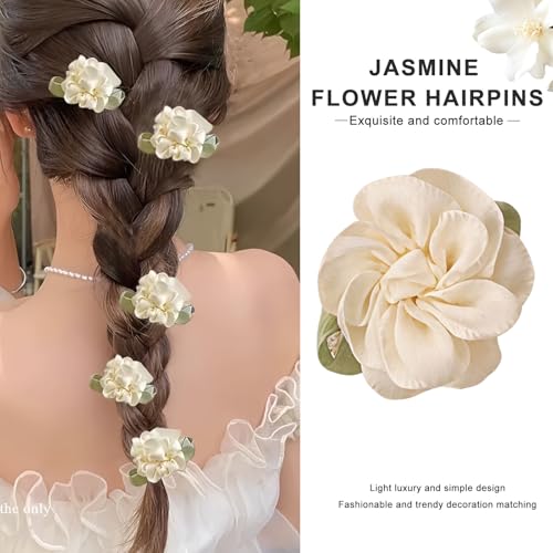 UPSTORE 12 Pcs Jasmine Flower Hair Clips Alligator Barrettes for Women