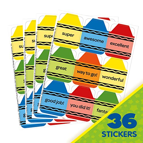 Eureka Crayola Giant Reward Stickers for Kids - 36 Pack