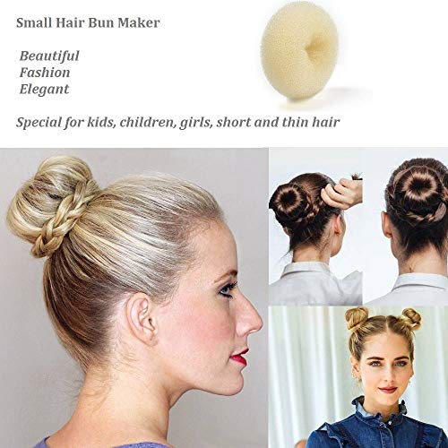 SQULIGT Mini Hair Bun Maker, 2 Inch Beige Donut Shaper, 6 Pack