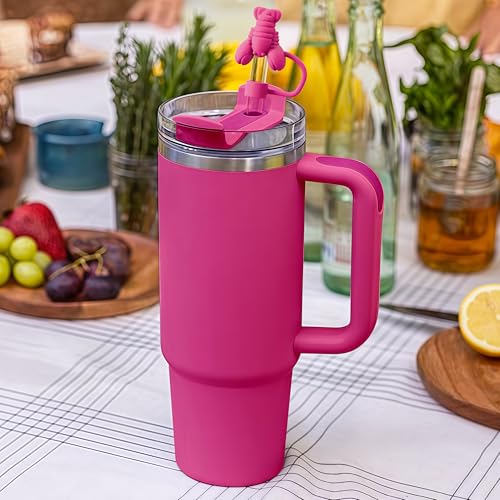 Reusable Silicone Straw Toppers for Stanley Cups - 8 Pack