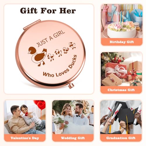Duck Compact Mirror - Cute Animal Lover Folding Pocket Mirror Gift