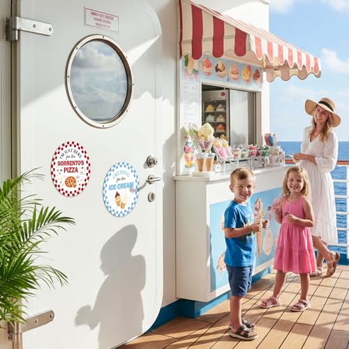 Funny Pizza & Ice Cream Cruise Door Magnets - 2PCS