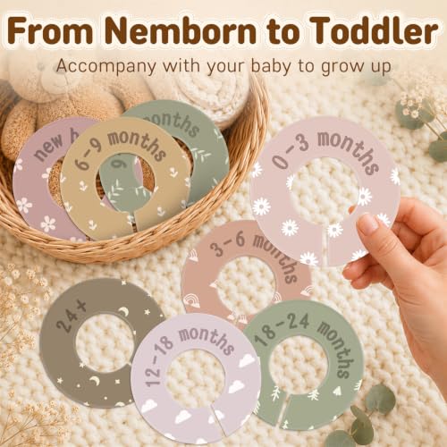 8PCS Double-Sided Baby Closet Dividers - Multi-Color Organizer Set