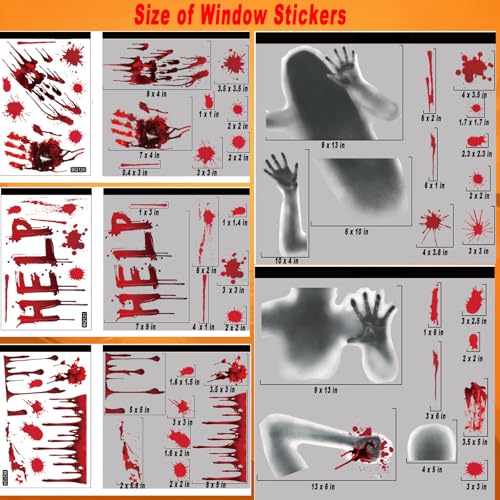 Halloween Window Clings - 43 PCS Removable Decor for Windows