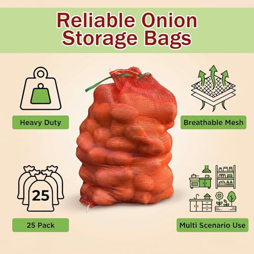 15 Pcs 60lb Extra Large Mesh Produce Bags 31" x 20" - Reusable Drawstring