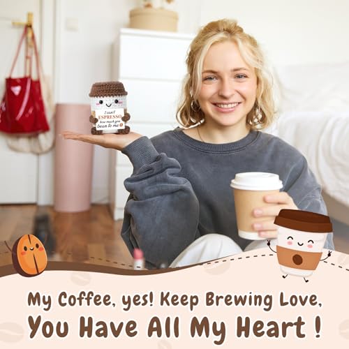 I Love You Coffee Gift - Hand-Knit Emotional Support Cup for Couples