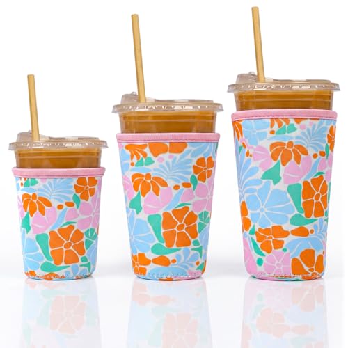 Matisse Floral Reusable Neoprene Iced Coffee Sleeve 3-Pack