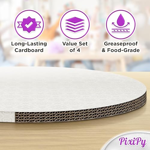 8-Inch White Cake Board - Heavy-Duty Reusable Cake Drum