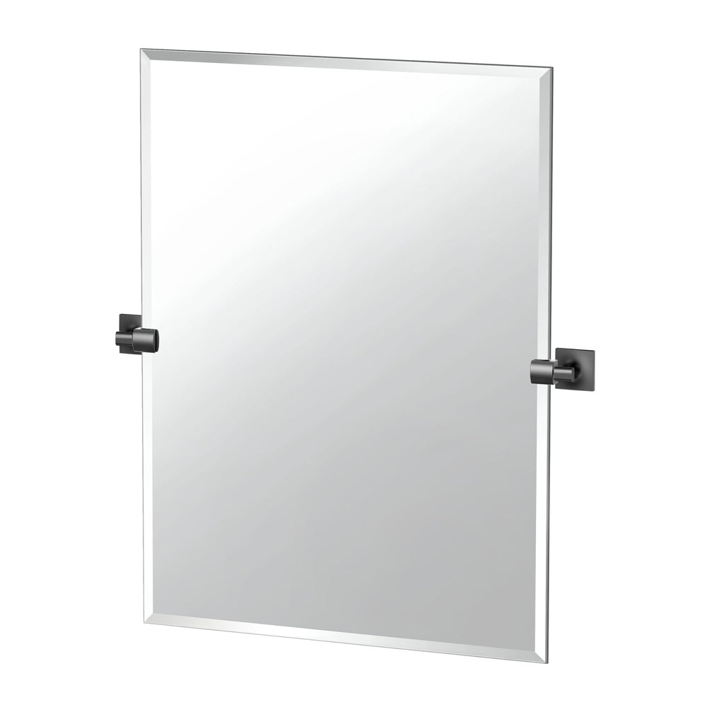 Gatco 5589MXS Waterline Frameless Rectangle Mirror, 31.5 Inch, Matte Black