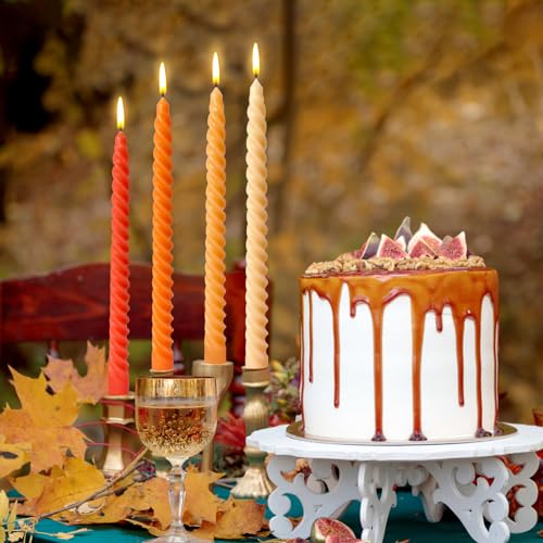 Orange Gradient Spiral Taper Candles - 10 Inch, 4 Pack for Fall & Halloween