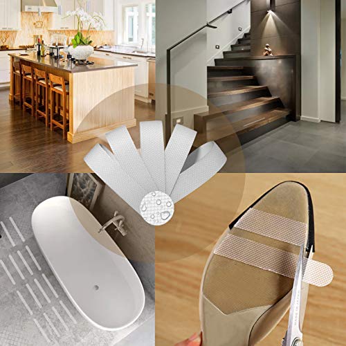 Kyerivs Non-Slip Bathtub Strips - 48pcs Clear Adhesive Shower Safety Treads