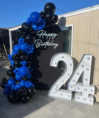 EICUECUE Blue and Black Balloon Arch Kit - 154 Pcs for Parties