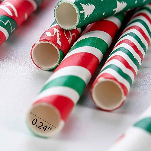Biodegradable Paper Straws - 100-Pack, 7.75 Inches, Eco-Friendly Designs
