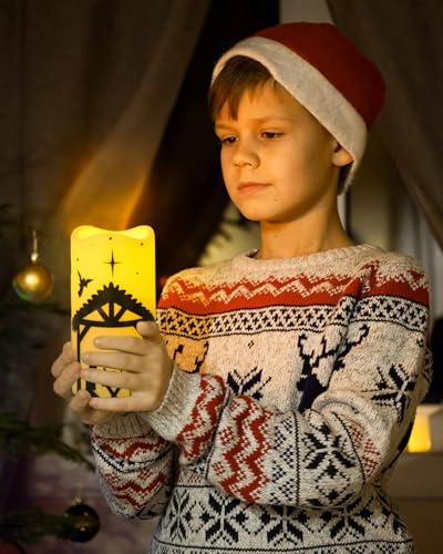 Nativity Scene Candles with Remote Control - 5 Pcs Flameless Christmas Decor with Timer