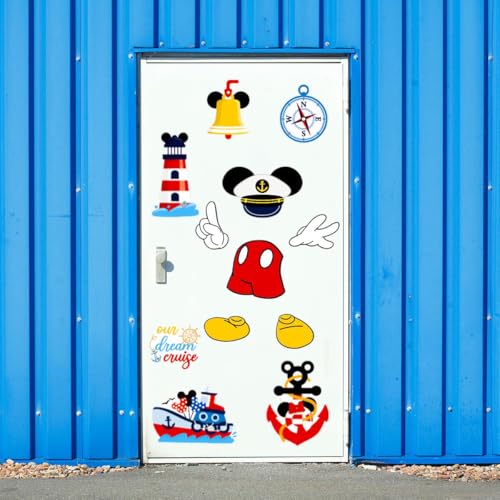 12Pcs Yellow Captain Mouse Cruise Door Magnets - Fun Stateroom Decorations