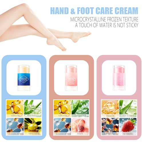BTYJLEBE Moisturizing Foot Cream Stick for Cracked Heels and Dry Skin (Blue, 40g)