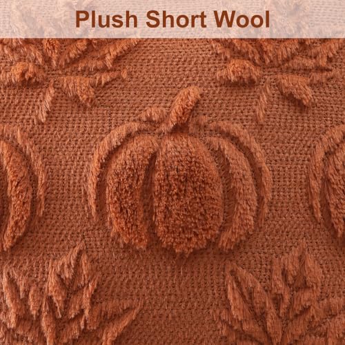 OTOSTAR Rust Pumpkin Maple Leaves Pillow Cover 14x14 Inch