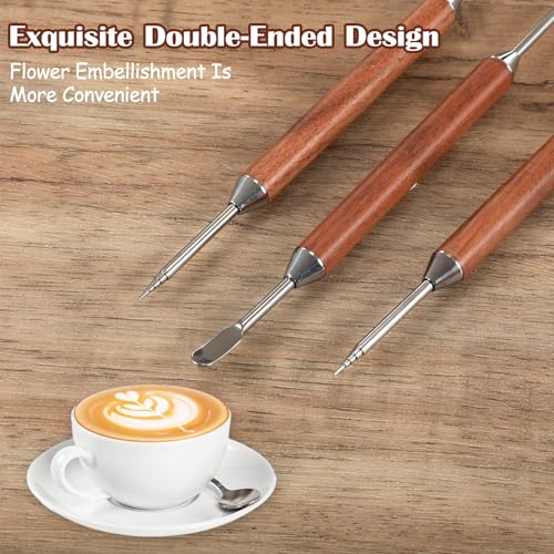 3-Pack Latte Art Pen Set - Professional Double-Ended Coffee Tools