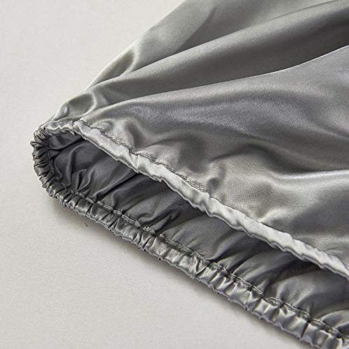 Luxury Satin Fitted Sheet – Soft Silky Bed Sheet for Twin Size (Grey)