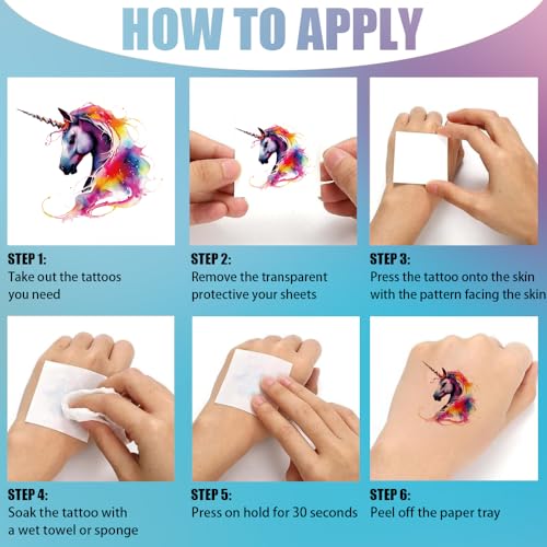 Watercolor Animal Temporary Tattoos 30 Sheets Party Favors