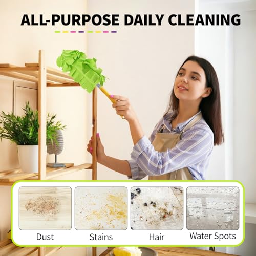 8-Pack Reusable Microfiber Duster Refills Compatible with Swiffer Handles