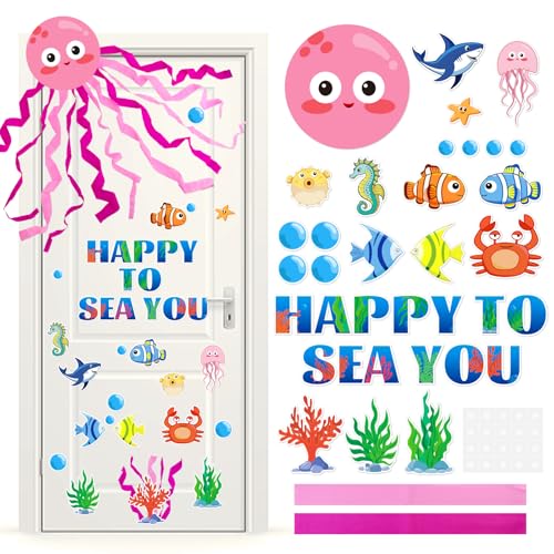 Ocean Themed Classroom Bulletin Board Decorations with Octopus & Fish