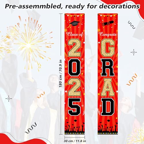 2025 Graduation Banner – Large Congrats Grad Door Sign 70.9"x11.8"